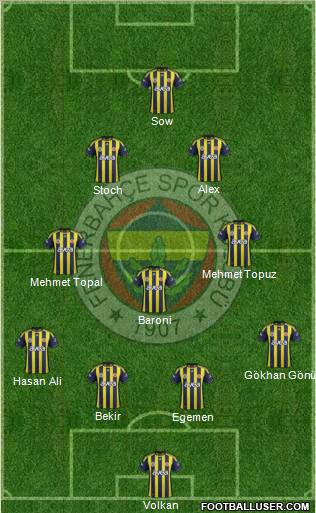 Fenerbahçe SK Formation 2012