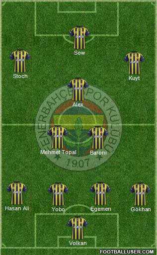 Fenerbahçe SK Formation 2012