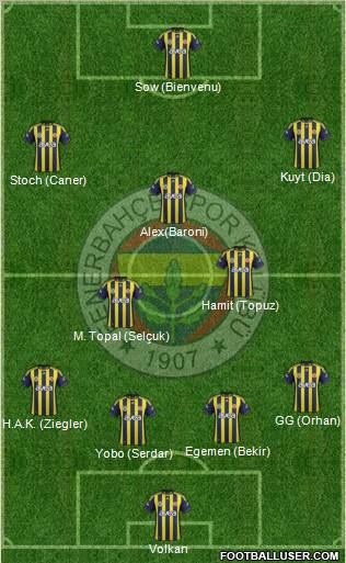 Fenerbahçe SK Formation 2012