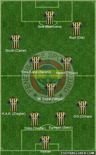 Fenerbahçe SK Formation 2012