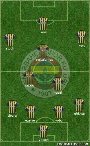 Fenerbahçe SK Formation 2012