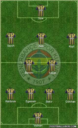 Fenerbahçe SK Formation 2012
