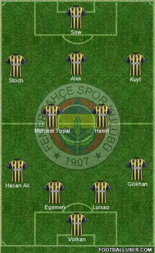 Fenerbahçe SK Formation 2012