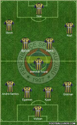 Fenerbahçe SK Formation 2012