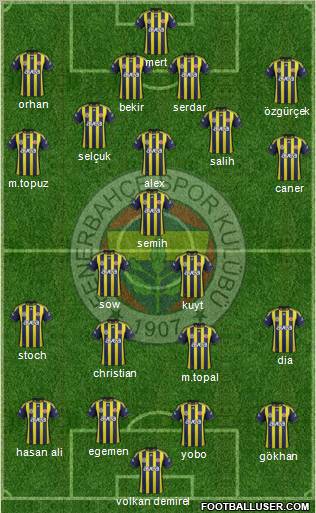 Fenerbahçe SK Formation 2012