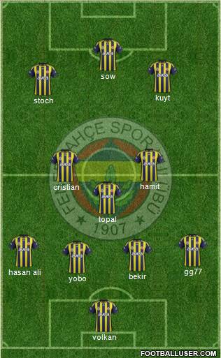 Fenerbahçe SK Formation 2012