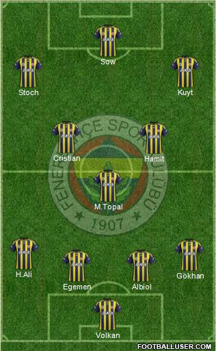 Fenerbahçe SK Formation 2012