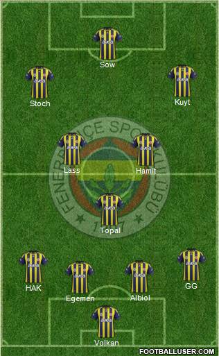 Fenerbahçe SK Formation 2012