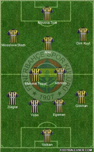 Fenerbahçe SK Formation 2012