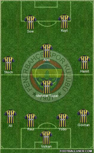 Fenerbahçe SK Formation 2012