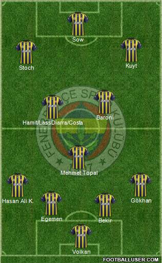 Fenerbahçe SK Formation 2012
