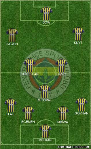 Fenerbahçe SK Formation 2012