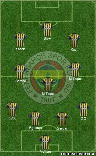 Fenerbahçe SK Formation 2012