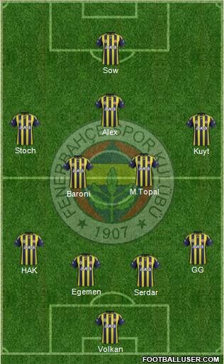 Fenerbahçe SK Formation 2012
