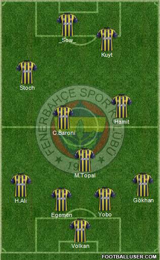 Fenerbahçe SK Formation 2012