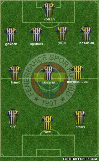 Fenerbahçe SK Formation 2012