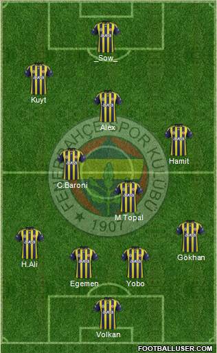 Fenerbahçe SK Formation 2012