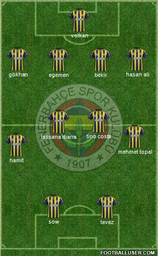 Fenerbahçe SK Formation 2012