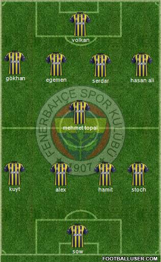 Fenerbahçe SK Formation 2012