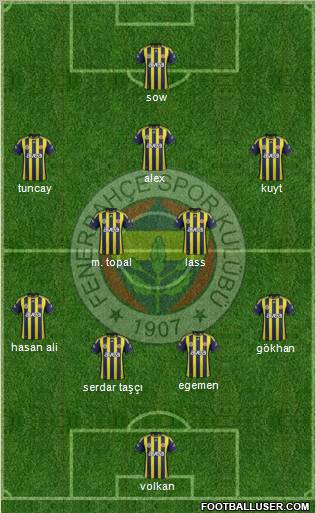 Fenerbahçe SK Formation 2012