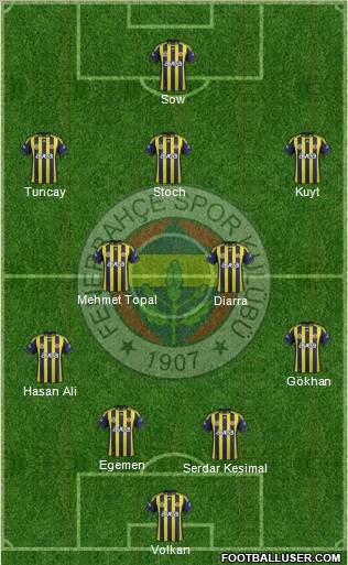 Fenerbahçe SK Formation 2012