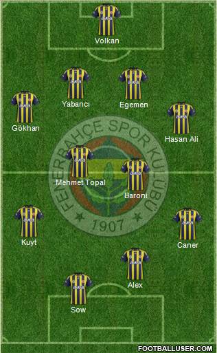 Fenerbahçe SK Formation 2012