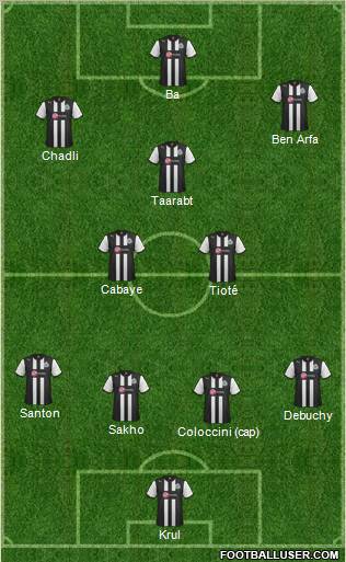 Newcastle United Formation 2012