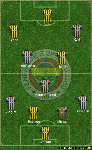 Fenerbahçe SK Formation 2012