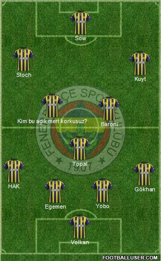 Fenerbahçe SK Formation 2012