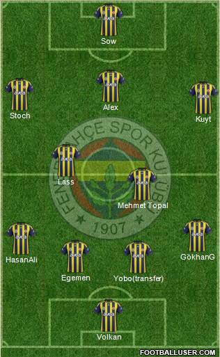Fenerbahçe SK Formation 2012