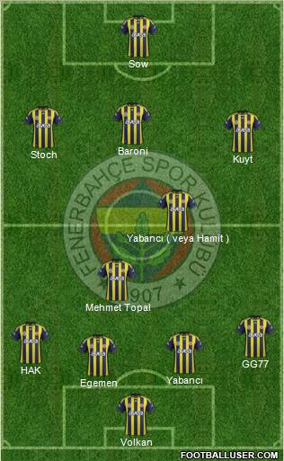 Fenerbahçe SK Formation 2012