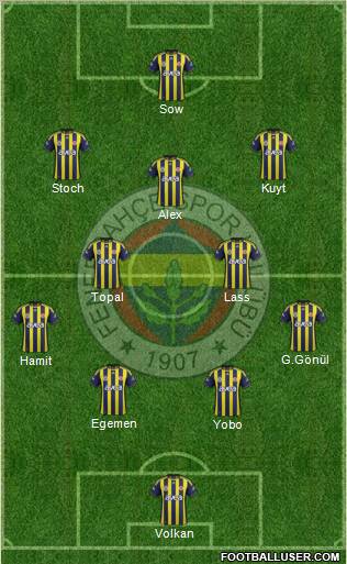 Fenerbahçe SK Formation 2012