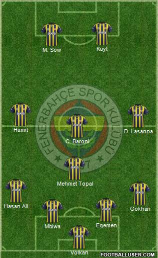 Fenerbahçe SK Formation 2012
