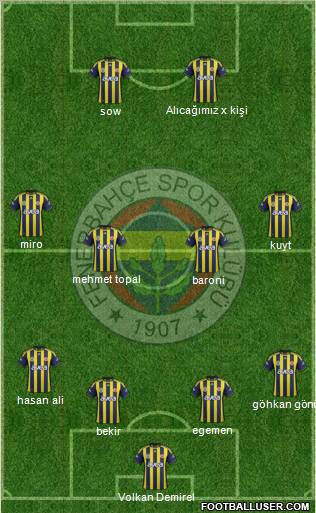 Fenerbahçe SK Formation 2012