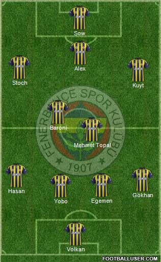 Fenerbahçe SK Formation 2012