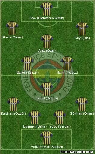 Fenerbahçe SK Formation 2012