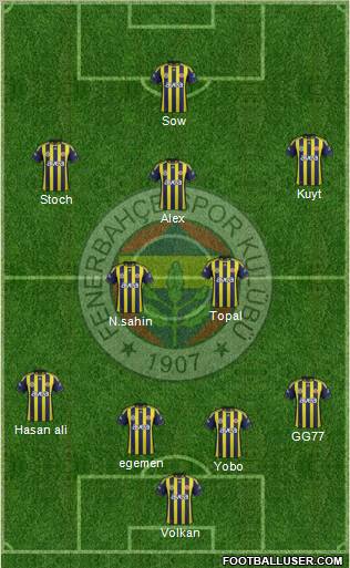 Fenerbahçe SK Formation 2012