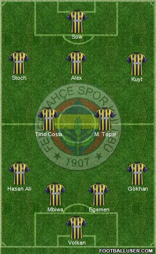 Fenerbahçe SK Formation 2012