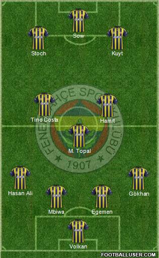 Fenerbahçe SK Formation 2012