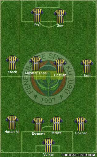 Fenerbahçe SK Formation 2012