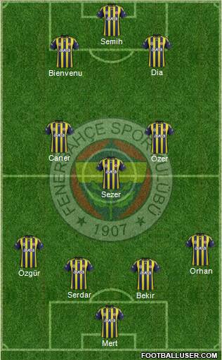 Fenerbahçe SK Formation 2012