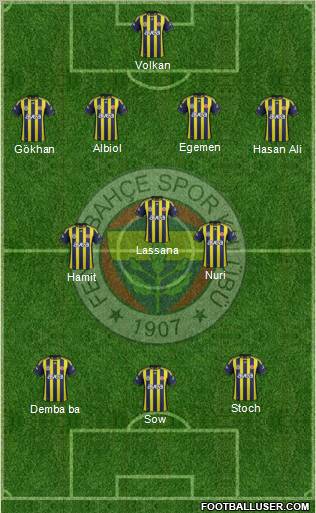 Fenerbahçe SK Formation 2012