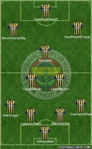 Fenerbahçe SK Formation 2012