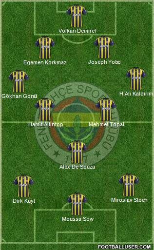 Fenerbahçe SK Formation 2012
