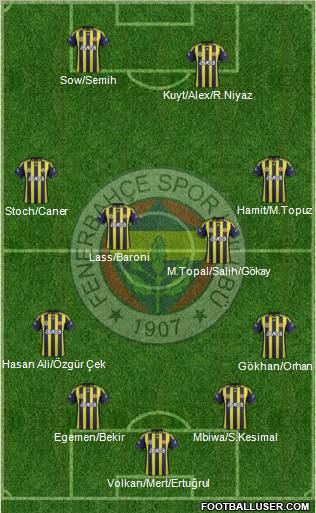 Fenerbahçe SK Formation 2012