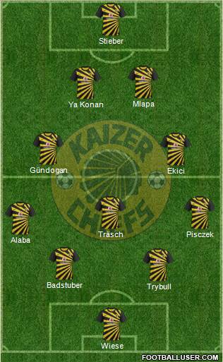 Kaizer Chiefs 4-3-3 football formation