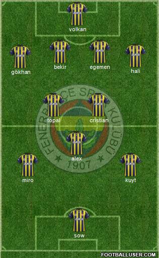 Fenerbahçe SK Formation 2012