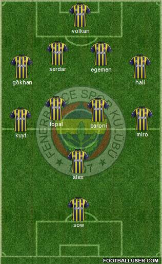 Fenerbahçe SK Formation 2012