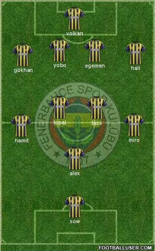 Fenerbahçe SK Formation 2012