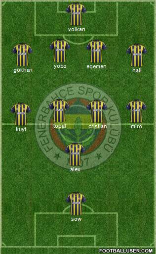 Fenerbahçe SK Formation 2012